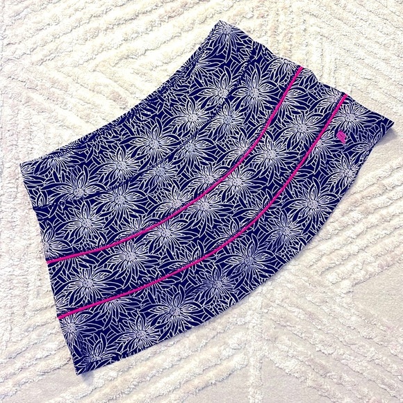 Prince Tennis Skirt Size S NEW Black White Floral with Hot Pink Details Shorts - Picture 1 of 6